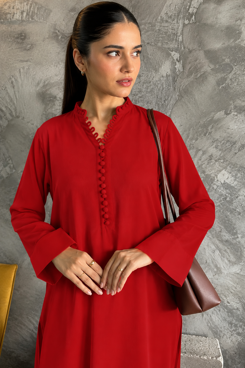Red Lightweight Georgette Set