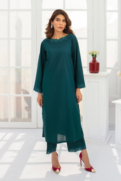 Embroidered 2pc suit - Teal